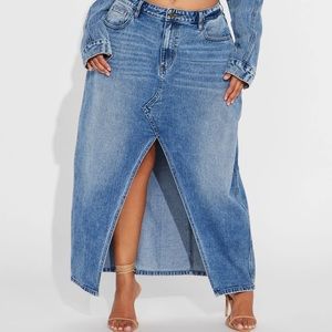 Lone Pine Denim Maxi Skirt - Medium Wash - XL